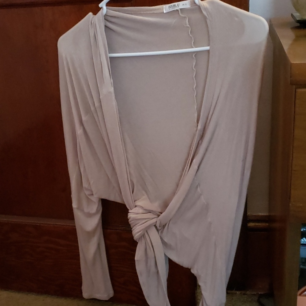 Beige cardigan wrap